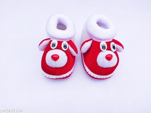 Tarun Child Care Baby Booties Baby Shoes for Any Occasions, Festive-0 to 10 Months Unisex-White Red