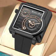 Dual Time Date Display Radium Dial  Magnetic Belt Analog Watch For Men_B31k