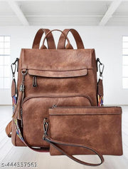Bohobuzz Backpack Purse for Women Convertible Travel Vintage PU Leather Bag(Backpack,bag,backpack for women women bag fashion,stylish)