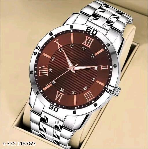 Analog watch stainless steel trendy kids stylish men watch