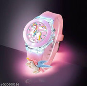 Oculus 3D Flying Unicorn Children Kids Girls Multi Color Analog Led Lights Watch for Girls Kids Watch Gift Birthday Baby Girl Watch Suitable Girls of Age 3-13 Years