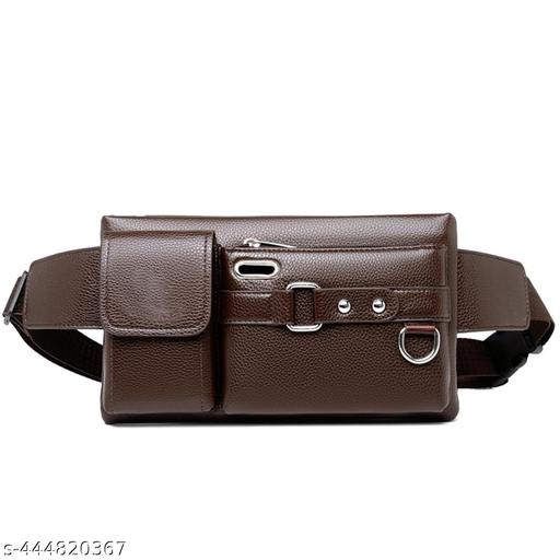 AASHITA SHOPPE Unisex Waist Bag | Travel Pouch, Passport Holder | Perfect for Hiking, Walking, Travelling | Lightweight Crossbody Chest Bag for Men and Women BROWN