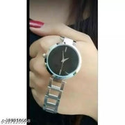 Trendy Women Silver Metal Analog Watch