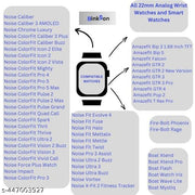 Binkson Premium Silicon Watch Strap 22mm Replacement Strap Compatible With Smartwatch With 22mm Buckle Size (LIST IN PHOTO)(Blue)[Watch Not Included]