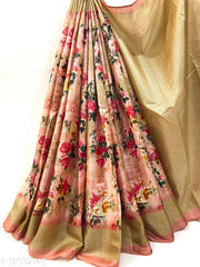 FLORAL PRINTED  BLEND SAREE