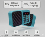 Premium Dual Speaker Portable Digital FM Radio & MP3 Player | Rechargeable Pocket Speaker with LED Display, USB, SD Card Slot & Numeric Keypad