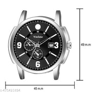 Silver Stainless Chain Black Dial Date Funvtion Men’s & Boy’s Analog Watch