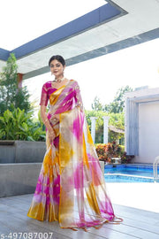 Weddind Special and Bollywood Style tissue organza saree