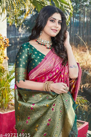 cotton silk jacquard saree with unstitched blouse