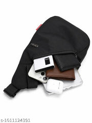 Chest Bag for Women Men Fashion Cotton Lightweight Shoulder Bag Front Back Sling Shoulder Bag Zipper Pouch Day Bag with Handle Casual Beige Chest Bag for Hiking, Work
