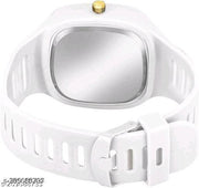Attractive 3 Mutlifunctional Square Dial Rubber Belt Analog Watches for Men Analog Watches for Boys Watches for Women