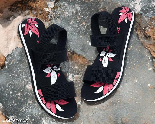Waypoint Women stylish Comfortable  Fashionable  Flat Sandals For Girl and Women for Coaching, Office & Casual Wear - Black Color Cheapest rate