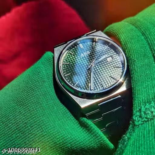 Day n Date Series Men's Green Silver Chain Analog Watches Classic, Attractive, Professional, top-trendy and stylish Analog Watches for Men/boys for office, school use