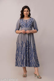 Latest Trending Kurtis – Anarkali Gown Long Flared Kurti  Kurta-Dress  for women