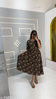 New Launching Festival Special Anarkali Kurti Rayon Fancy Latest Women Designer Dresses Woman Printed Dress Stylish Latest Women Dresses