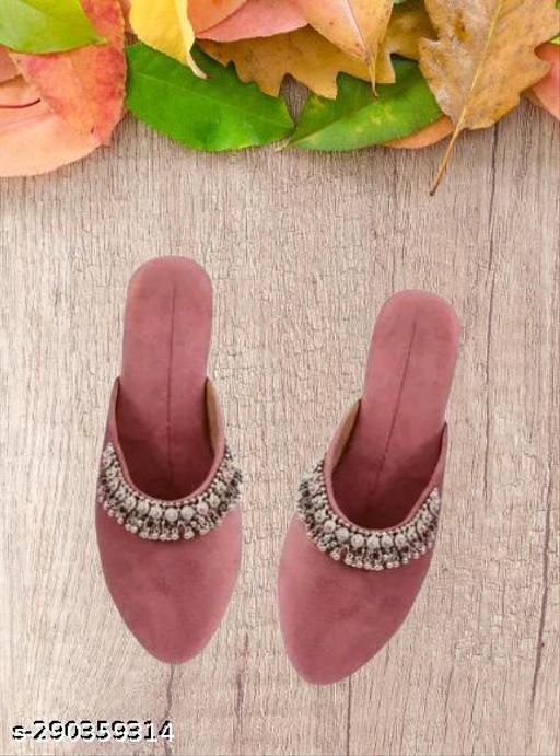 ZadZed Women's Designer Rajasthani Jutti | Velvet Embellished Slip-On Ethnic Footwear for Festive & Casual Wear