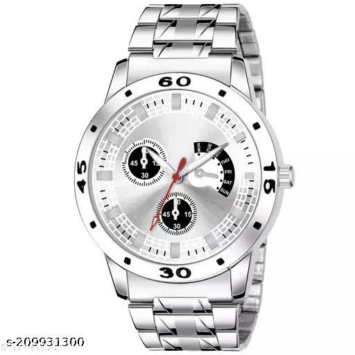 Stylish Men Silver Stainless Steel Casual Watches