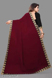 Gucci New Treanding Plain Georgette Saree For Partywear