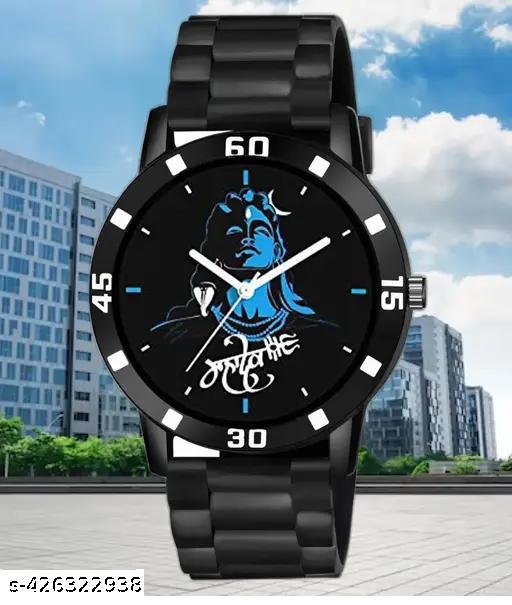 Analog Watch - For Men Stylish Casual Black Dial Trading Pu Belt For Boys Men