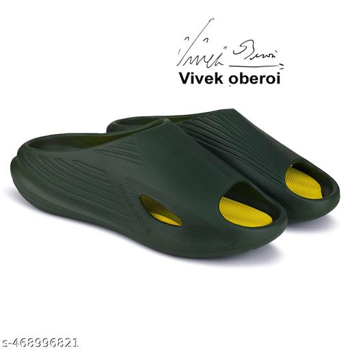 Bersache  Lightweight Stylish  Slipper  With High Quality Sole For Men (Green-6146)