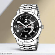 Day & Date Function Watch With Stainless Steel Chain Analog Watch - For Men