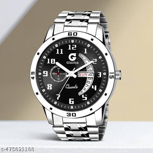 Day & Date Function Watch With Stainless Steel Chain Analog Watch - For Men