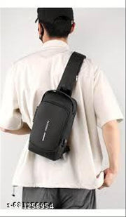 Anti-Theft Waterproof Chest Bag with USB Charging Port & Combination Lock - Casual Shoulder Backpack for Travel, Biking & Office
