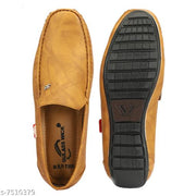 Brown Solid Loafers For Men