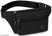 Men’s PU Leather Crossbody Sling Bag with Large Capacity, Adjustable Belt & Zipper Closure for Daily Use, Hiking & Outdoor Activities