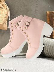 Evoria Classic Shoe with half Zip High Ankle Synthetic Winter & Summer Trendy Women Boots fabulous look and special for modelling Boots for Women's and Girls