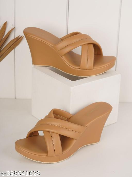 IKAGI Women Fashionable Comfort Wedge Heel Slip-on Sandal For Women & Girls