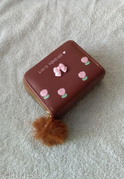 Small Double Chain Wallets with Credit Card Holder for Women and girls, Front Designs may very