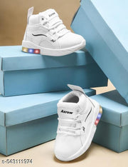 Fashion Stylish LED Light Shoes for Kids Girls and Boys (White)
