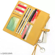 Alexvyan Yellow Long Belt Design Bi-Fold Women's Purse Wallet Card Organizer Female Hand Purse Clutch Women/Ladies/Girls Wallets 12 Card Holder 3 Long Pocket -1 Zipper Long Coin Pocket