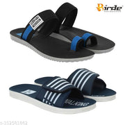 BRD-813-BRD-731 Navy Rexine Flip Flops For Men Combo Pack of 2