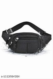 Waist Pack for Travel, Hiking & Sports – Unisex Zip Pouch Belt Bag for Phone, Moneey & Documents (Black)