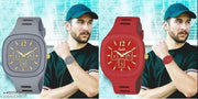 New Watch Combo Of Grey and Red Square Dial with  Strap Watch