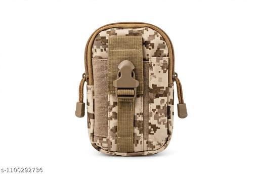 Belt Pouch Waist Bag 5x7 Inch Double Zip Beige