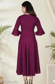 Unique Stylish Rayon Round Neck Long Kurti