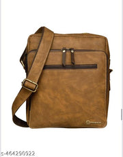 Stylish Brown Leather Sling Bag for Men | Enamour Premium Crossbody Messenger Bag with Adjustable Strap for Travel, Office, Casual & Use