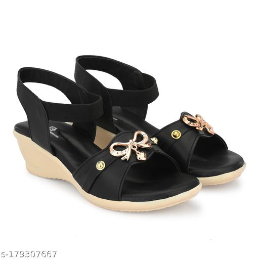 Black Trendy Heels & Sandals