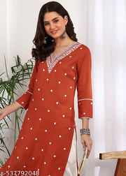 EMBROIDERED SEQUIN STRAIGHT KURTI
