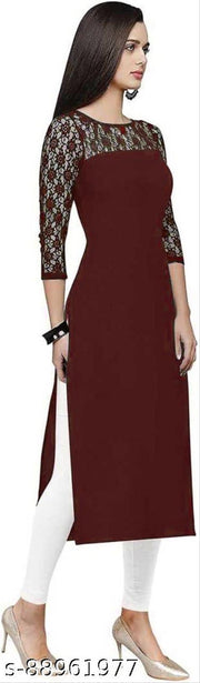 Casual American Crepe Round-Neck 3/4th Length Sleeves (45"Inches)