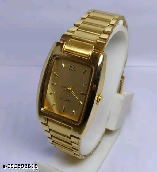 NEW ARRIVALS SOLID ROUND DIAL DESIGN ATTRACTIVE GOLD METAL CHAIN ANALOG WATCH FOR MEN & WOMEN