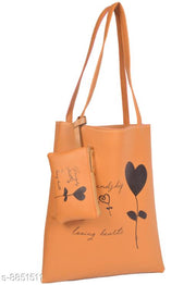 Trendy Women's Brown Leather Handbag