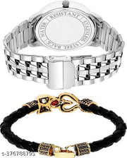 Attractive stylish trendy Men and kids analog Watches with Mahadev Bracelet Kada Combo Of 2