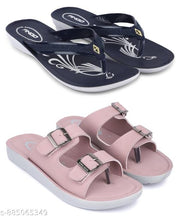 Multicolor Combo of Women's Slippers and Flipflop - Pack of 2