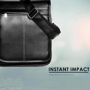 Black Men Sling Bag Men’s Premium PU Leather Sling Bag – Compact Crossbody Side Bag