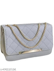 Sling bag | Women's Pu Formal Casual Stylish Shoulder Crossbody Sling Handbag With Double-handle Non-Detachable strap For Women & Girl (Grey)