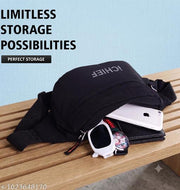 Hiking Cycling Sports Waterproof Large Capacity Kamar Bag Fanny Pack Waist Bag (Black)